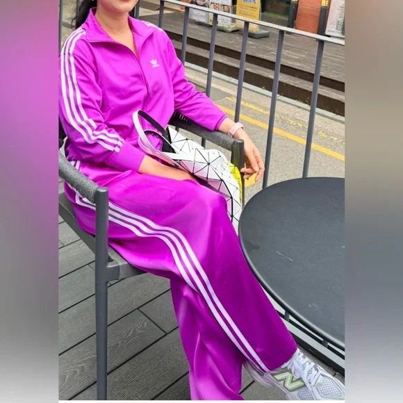 2pcs adidas Firebird Track Jacket and Wide leg Satin Pants Set - Picture 12 of 13